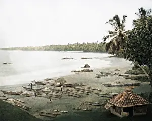 Lankan: Beach scene, Ceylon (Sri Lanka)