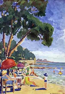 Antibes: Beach scene at Juan-les-Pins 1931