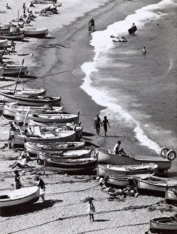 Tossa: Beach scene at Tossa de Mar, Costa Brava, Spain