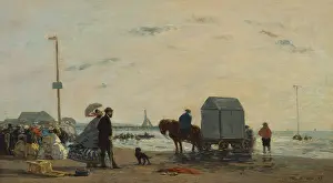 On the Beach at Trouville, by Eugene Boudin, 1863