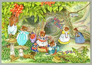 Bead: The Bead Shop ' in hollow tree, with mice