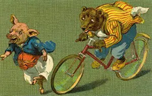Anthropomorhic: Bear on a bicycle by g h Thompson