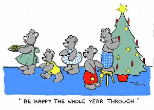 Willing: Bear with mince pies & bear decorating tree