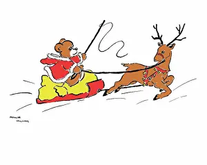 Willing: Bear riding in a sleigh