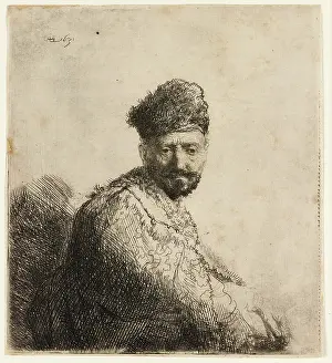 Furred: Bearded man in furred oriental cap - the artist's father