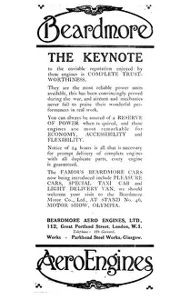 Beardmore: Beardmore Aero Engines 1920 Advert