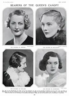 Feb23: Bearers of the Queen's canopy at the 1937 Coronation