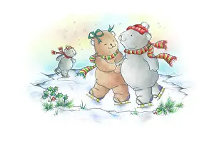 Stripey: Three bears ice skating