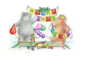 Pedley: Bears putting up Christmas decorations