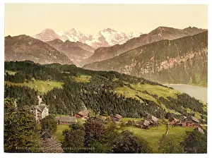 Beatenberg: Beatenberg village and Hotel Silberhorn, Bernese Oberland, S