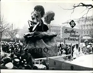 Organisers: The Beatles figures in carnival parade, Mainz, Germany