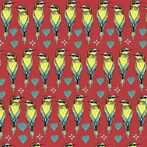 Repeating: Beautiful bee-eater repeating pattern