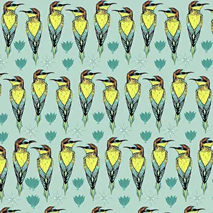 Repeating: Beautiful bee-eater repeating pattern