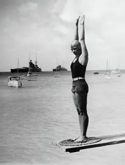Vaulter: A beautiful water vaulter on a diving