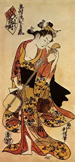1730s: A Beautiful Woman Tuning a Samisen