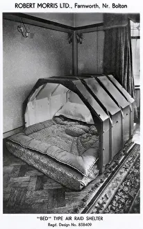 Quilt: Bed type air raid shelter, WW2