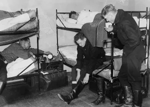 Deutscher: Bedroom in a student dormitory, 1934