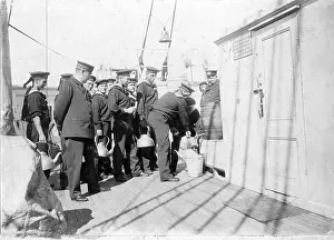 Distributed: Beer distribution aboard a warship, 1902