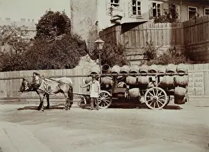 Mutterer: Beer wagon with driver and two horses - Vienna