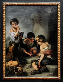 1675: Beggar boys playing dice, by Bartolome Esteban Murillo