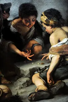 1675: Beggar boys playing dice, by Bartolome Esteban Murillo