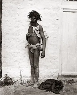 Rags: Beggar in rags, India, circa 1880s