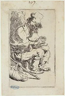 1630: Beggar seated warming his hands
