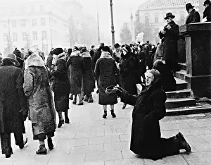 Beggar: A beggar in Warsaw
