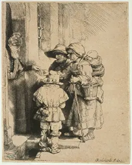 Beggars: Beggars receiving alms
