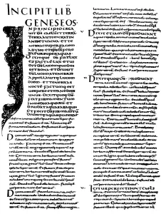 Handwritings: Beginning of the Old Testament in Latin Vulgate, 9th century