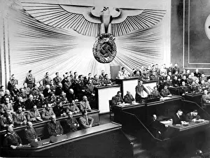 Justifies: Beginning of the Second World War - Hitler speeks to Reichst