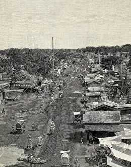 Ching: Beijing. Street between 1900-1910