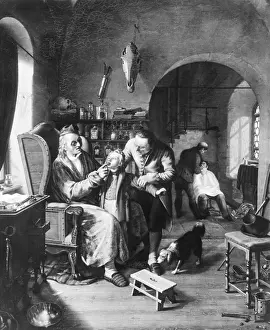 Dental: Beim Bader - At the barber surgeon, 1848
