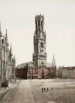 Photochrome: The Belfry of Bruges, Belgium