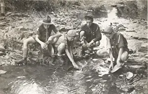 Pans: Belgian boy scouts camping in the Ardennes