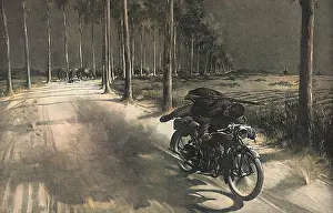 Uhlans: Belgian motorcycle despatch rider, 1914