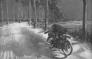 Uhlans: Belgian motorcycle despatch rider, 1914
