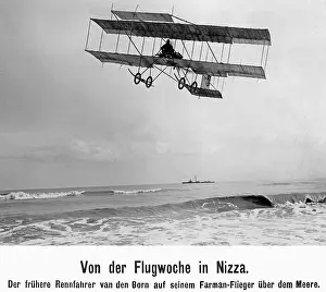 Flier: Belgian pilot Charles van den Born in a flying machine b