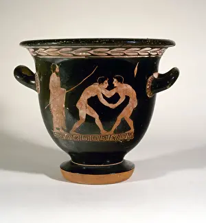 Wrestler: Bell-shaped crater in clay