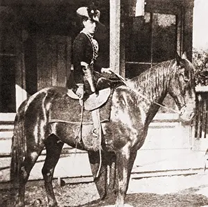 Revolvers: Belle Starr (1848-1889) on a horse. She ?