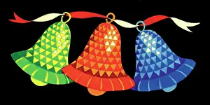 Threaded: Three Bells ? Christmas gift tag