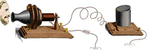 Telecommunication: Bell's Telephone Transmitter and Receiver, 1876