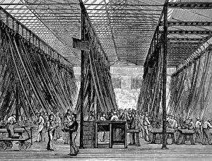 Enfield: Belt-driven machinery being used during the production