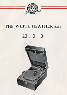 Gramophone: Beltona White Heather Portable Gramophone