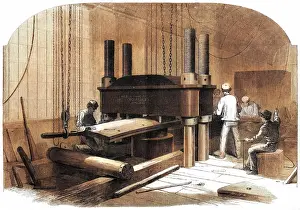 Bending armour-plates by hydraulic pressure