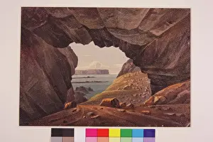 1828: Bengore Head from the Interior of Port Bradden Cave