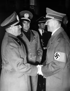 Fascio: Benito Mussolini, Geleazzo Ciano, Adolf Hitler, 1938