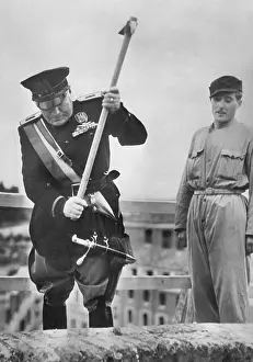 Pontine: Benito Mussolini at the inauguration of Pomezia, 1939