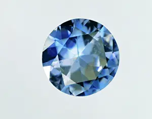 Cyclosilicate: Benitoite cut stone