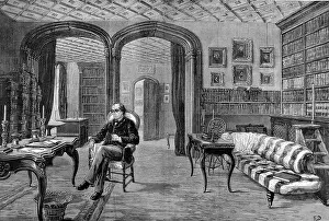 Hughenden: Benjamin Disraeli in his library, Hughenden Manor